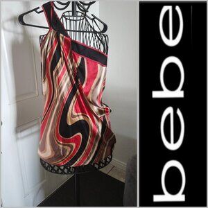 Bebe - Regina mini silk bubble dress one shoulder Y2K size medium